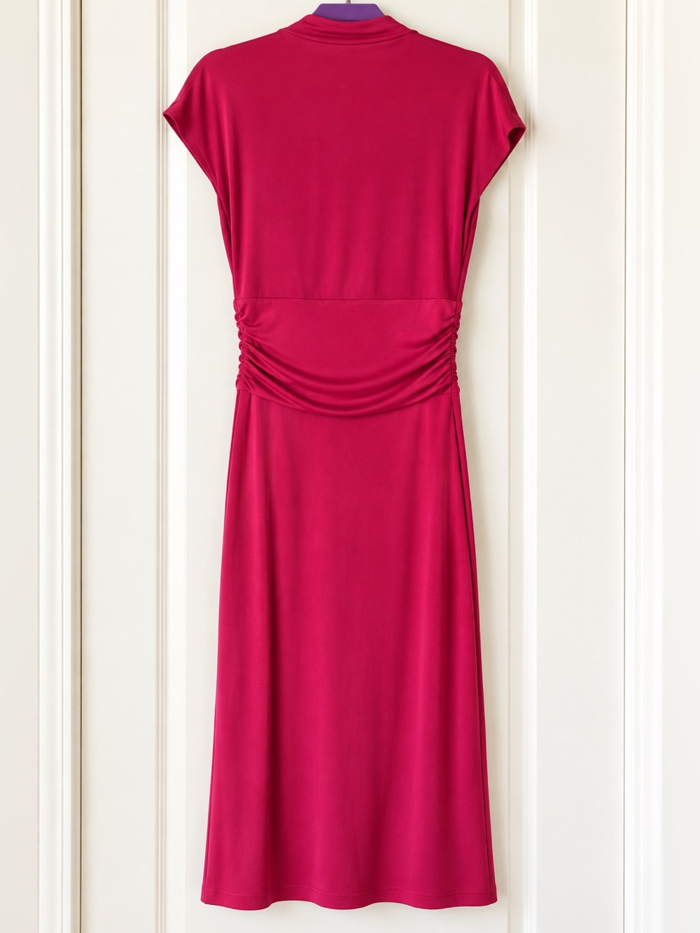 Max and Cleo Red Knot Front Faux Wrap Midi Dress - Size Medium - Picture 2 of 4